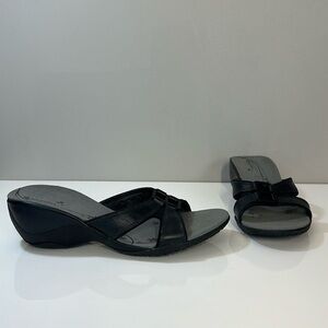 Merrell Dewberry Black Performance Comfort Slide On Leather Sandal Size 10